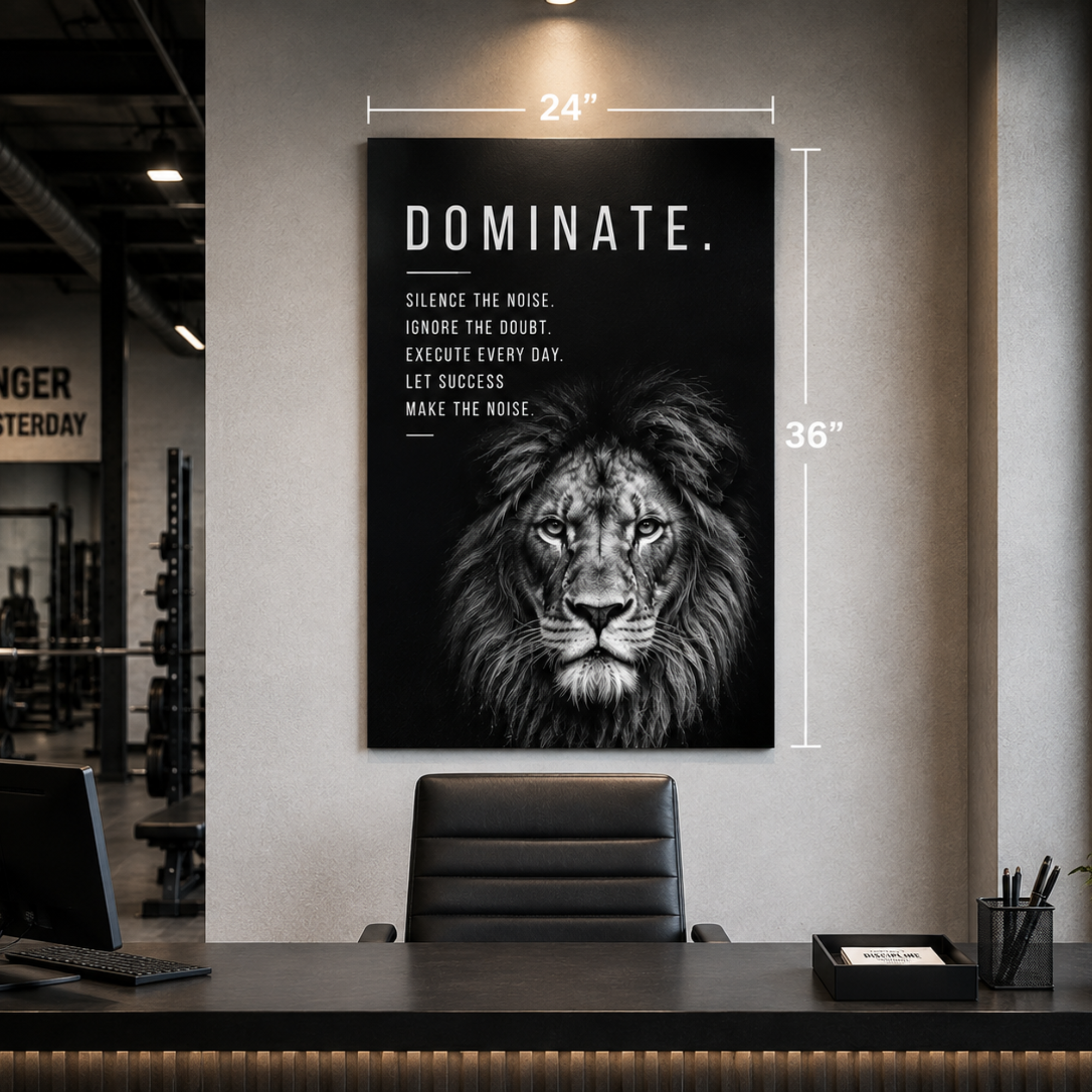 Dominate lion wall art
