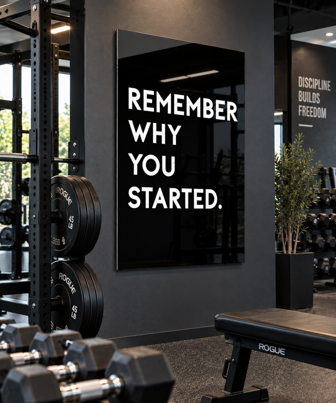 Premium motivational acrylic wall art in a luxury office